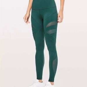 Lululemon Wunder Under HR Mesh Tight 28" Royal Emerald Green Size 2 Special Addn
